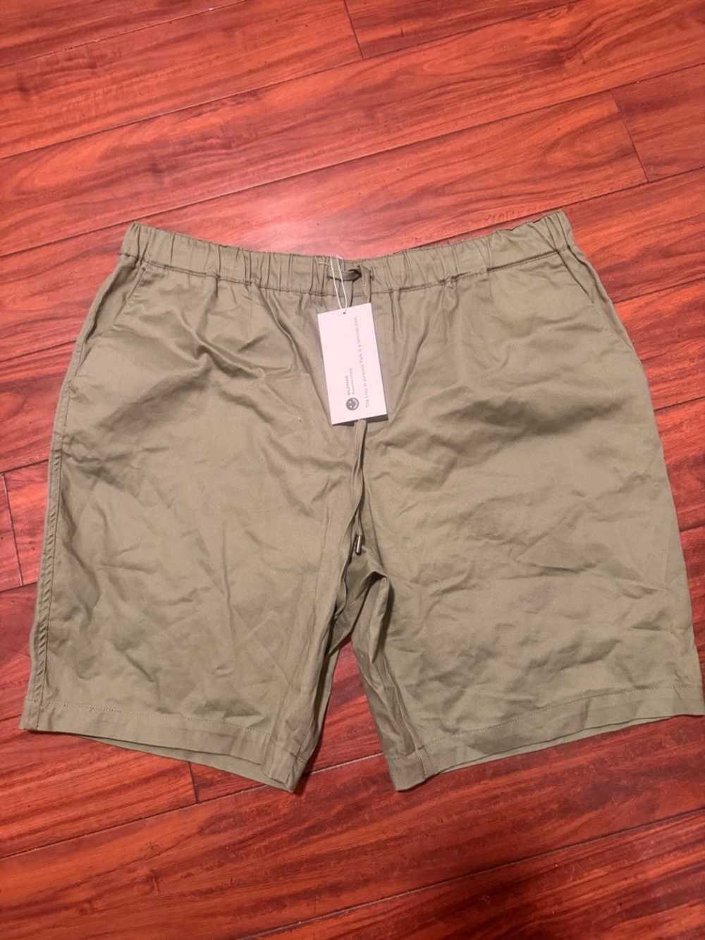 Wildfang Men's Olive Green Elastic-Waist Casual Shorts